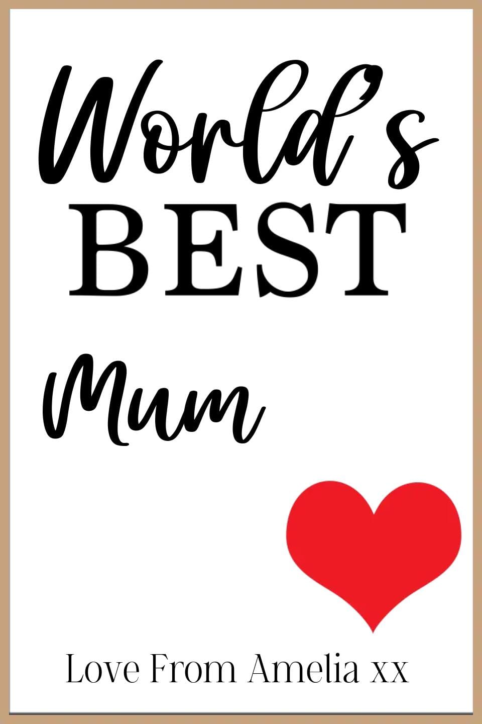 World's Best Personalised Framed Print